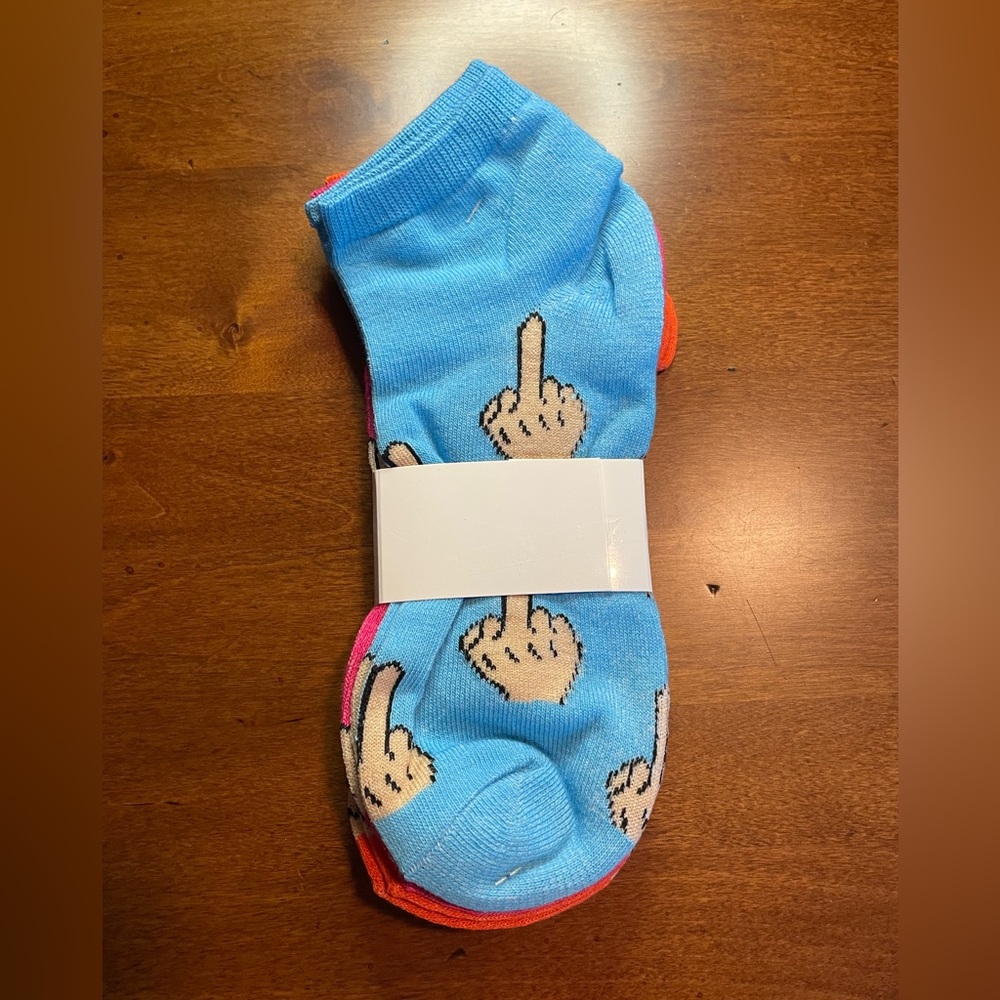 Socks. Women’s Middle Finger Print Socks. New in package. - Picture 2 of 5